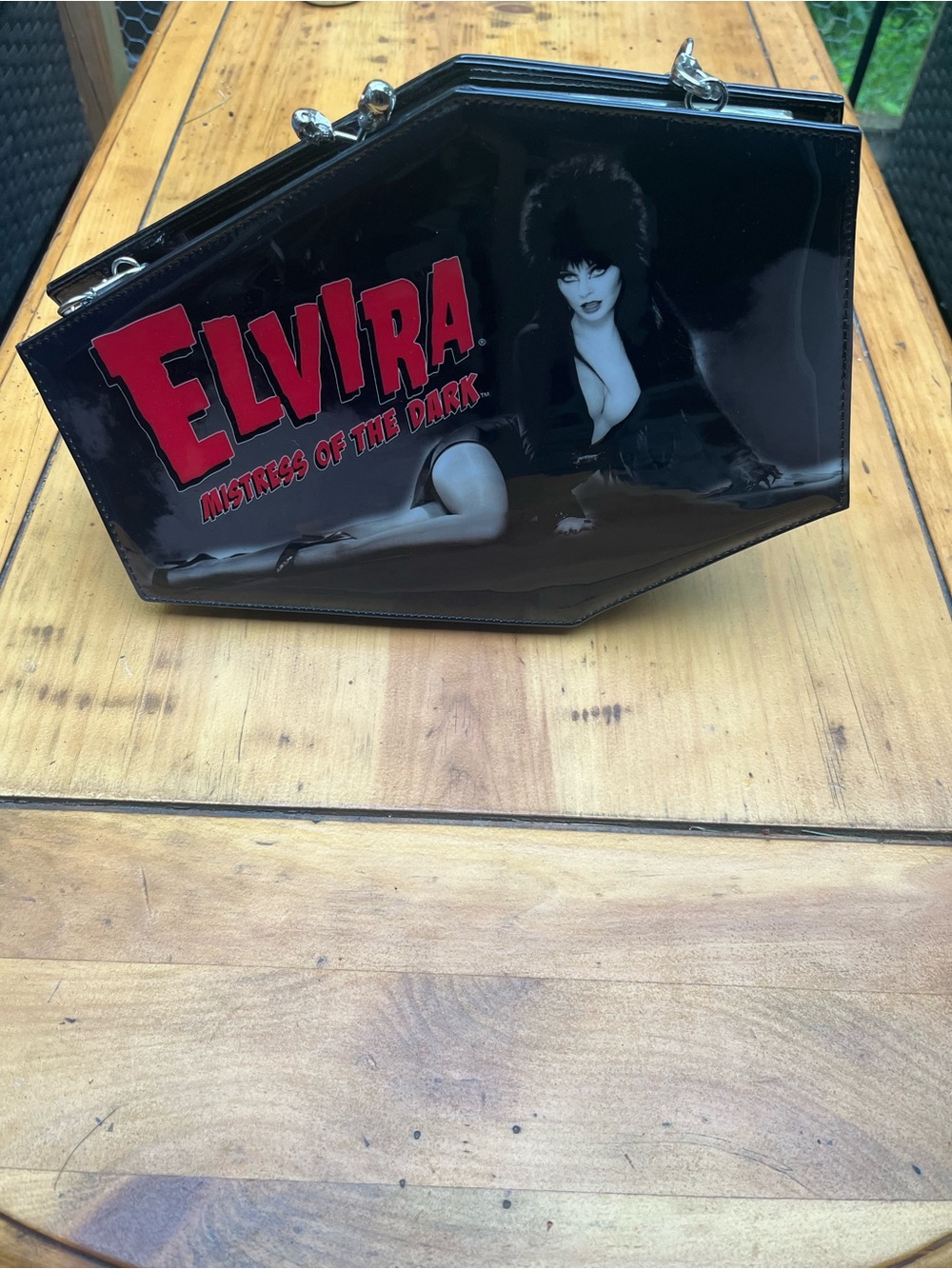 Elvira Black Patent Coffin Wristlet Clutch - Elvira Mistress of the Dark